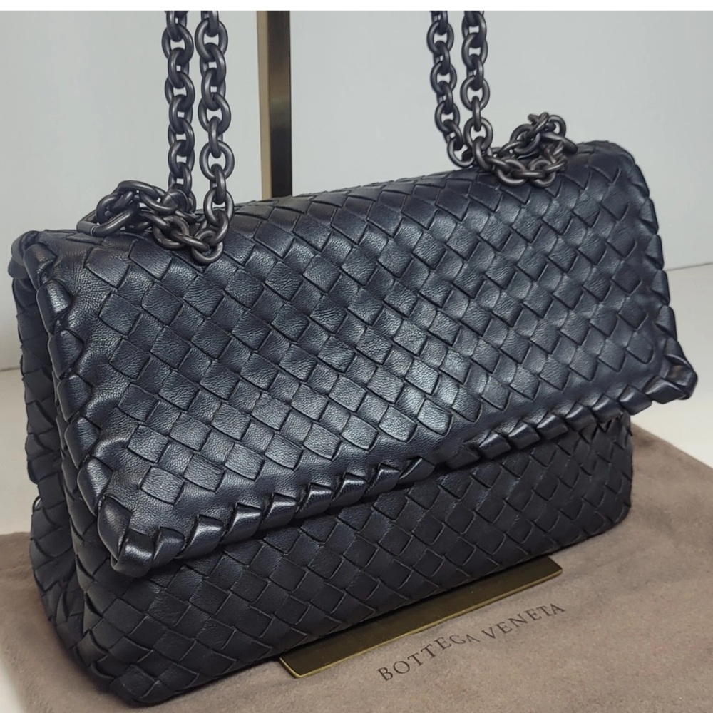 SOLD ❌Bottega Veneta Intrecciato Olimpia Black Woven Leather Shoulder Bag 🔥